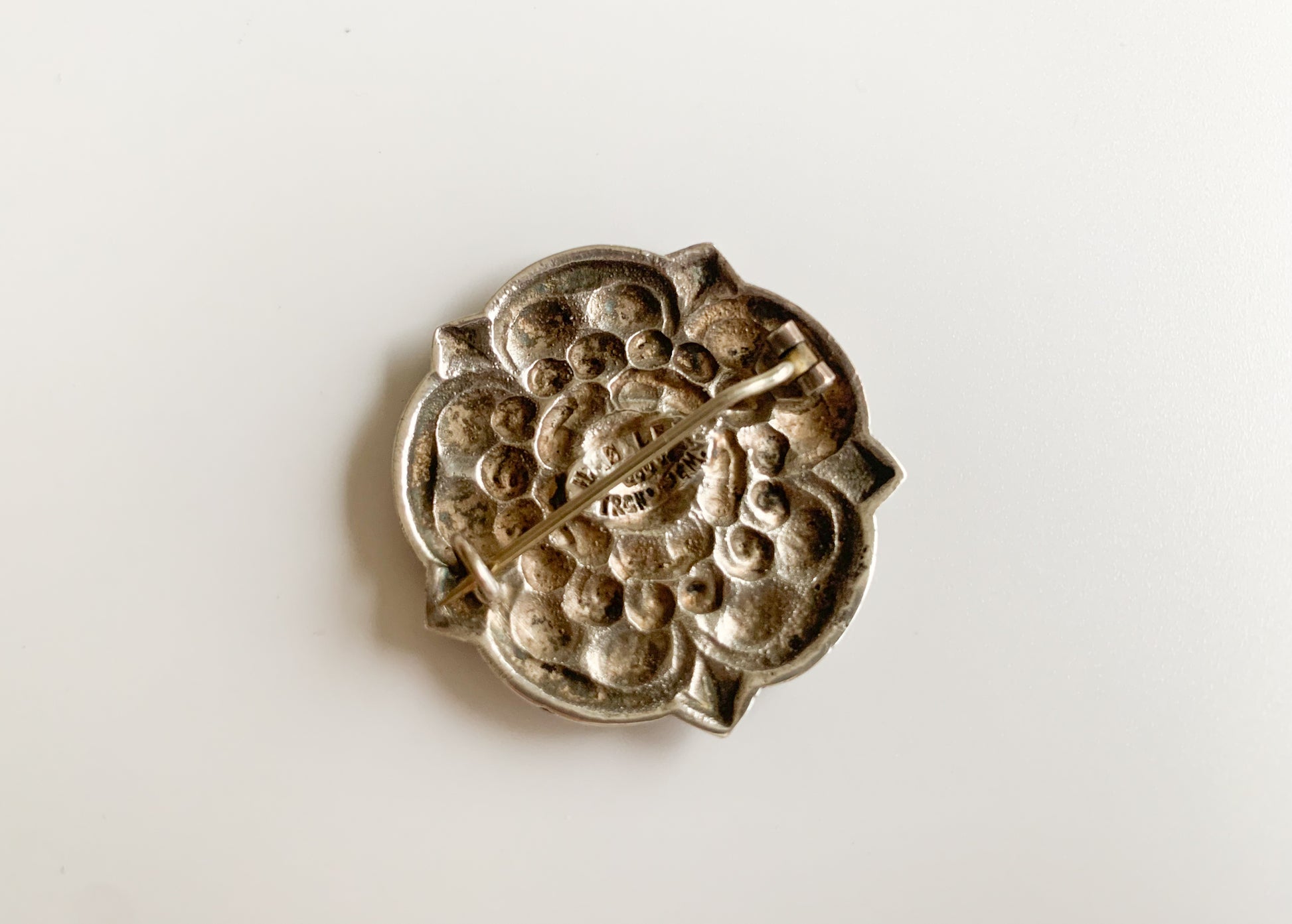 Vintage Henrik Moller Silver Brooch in Norwegian Art Nouveau Style, hallmark
