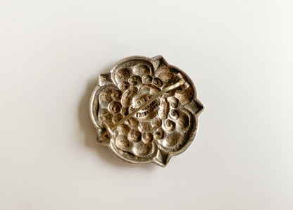 Vintage Henrik Moller Silver Brooch in Norwegian Art Nouveau Style, hallmark