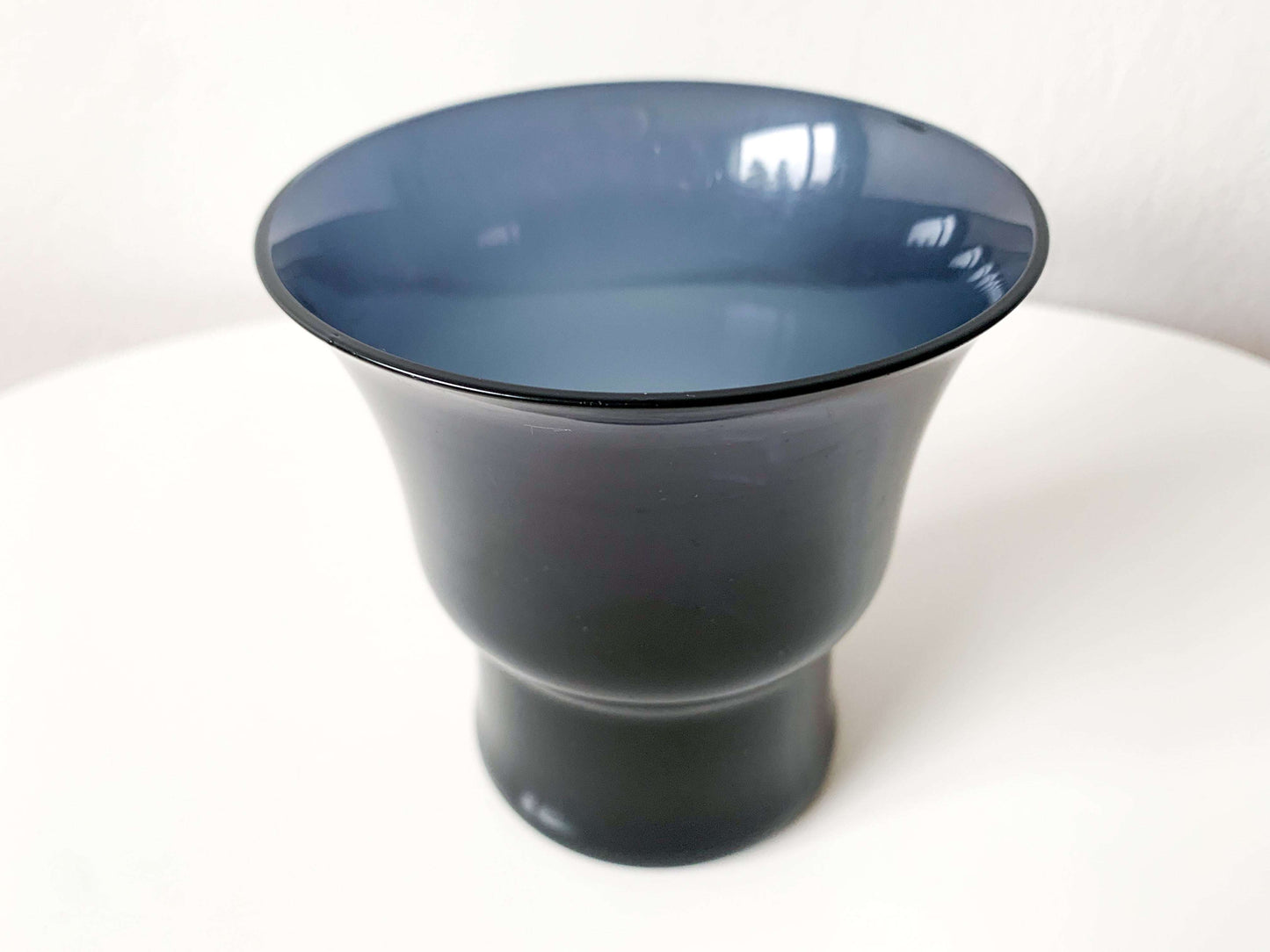 Dark purple glass vase, designer Saara Hopea, Nuutajärvi, Finland