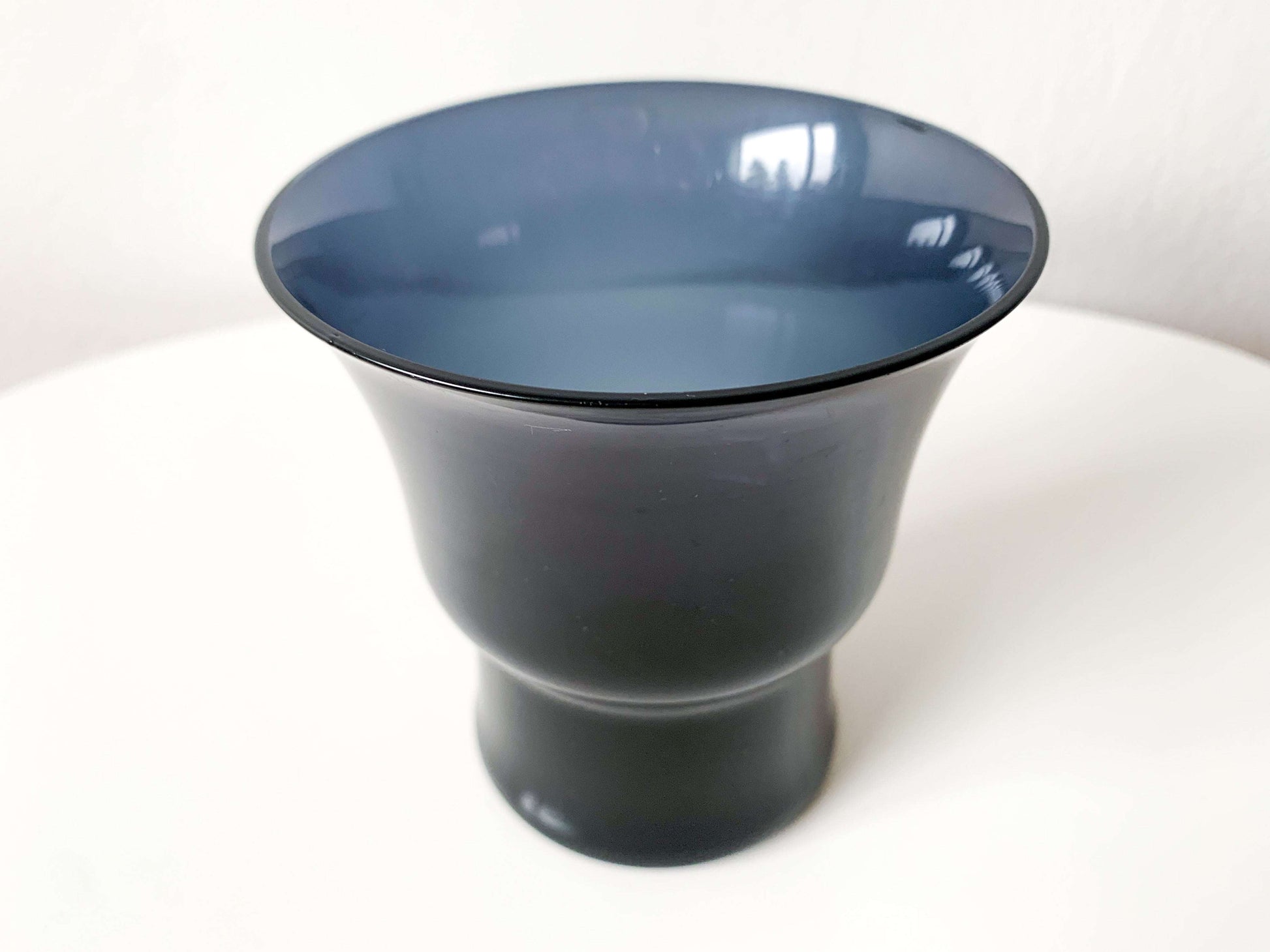 Dark purple glass vase, designer Saara Hopea, Nuutajärvi, Finland