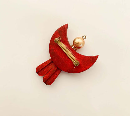 Aarikka Finland, Wooden Angel Brooch Pendant