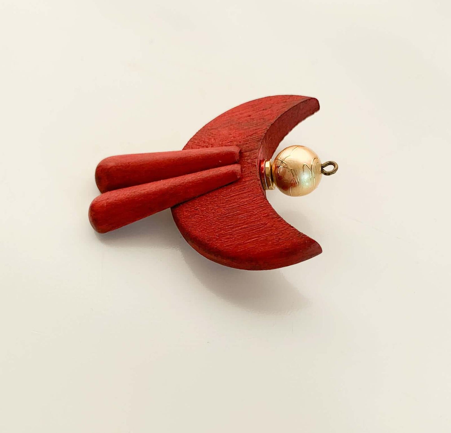 Aarikka Finland, Wooden Angel Brooch Pendant