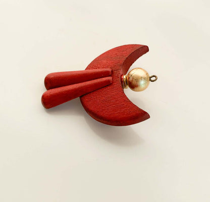 Aarikka Finland, Wooden Angel Brooch Pendant