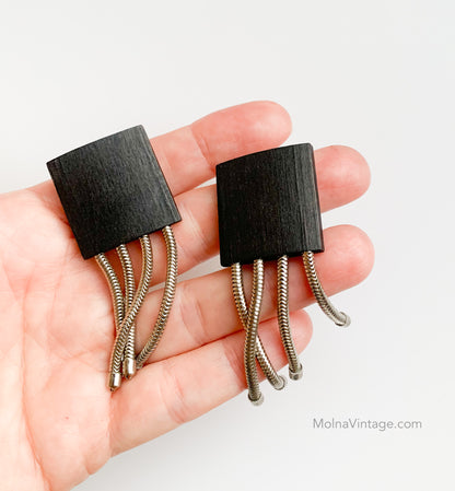Wooden clip-on earrings with moving drops | Aarikka Finland
