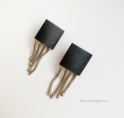 Wooden clip-on earrings with moving drops | Aarikka Finland