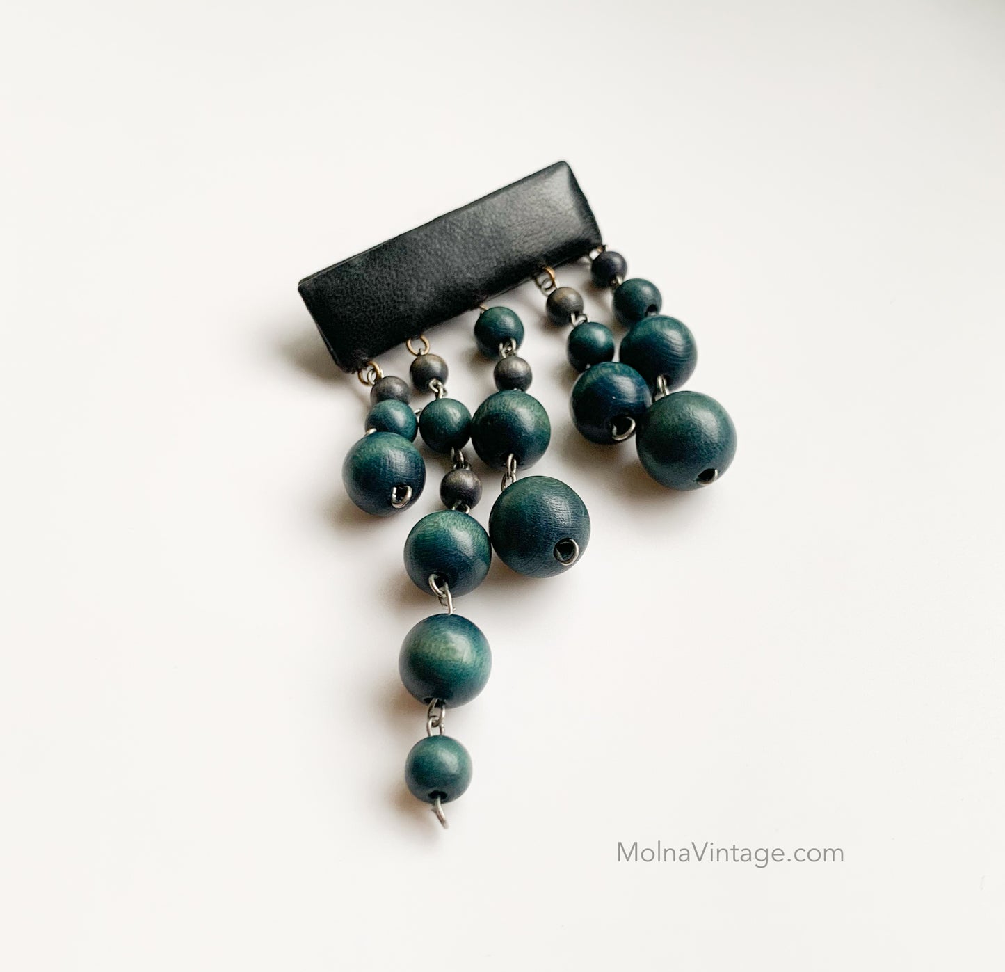Wood & leather brooch | Aarikka Finland