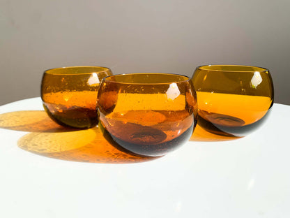 Humppila Finland, Set of 3 punch, drinking glasses Talonpoika, 1970s