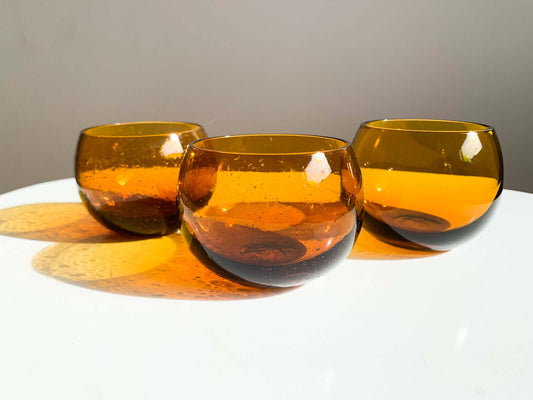 Humppila Finland, Set of 3 punch, drinking glasses Talonpoika, 1970s