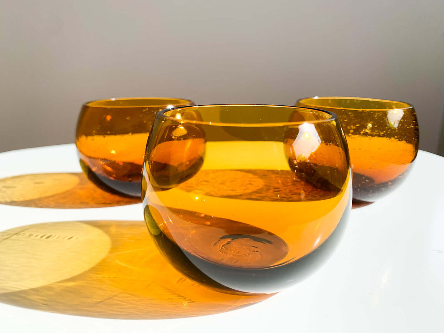 Humppila Finland, Set of 3 punch, drinking glasses Talonpoika, 1970s