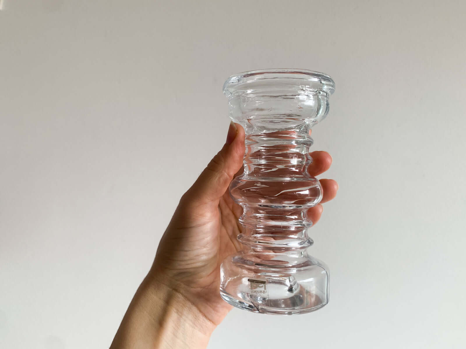 Finnish design glass Riihimaki candle holder Carmen, designer Tamara Aladin