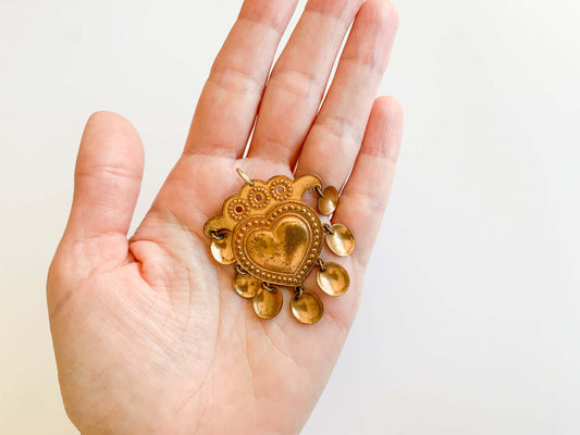 Kalevala Koru, Bronze vintage brooch pendant Salt Heart