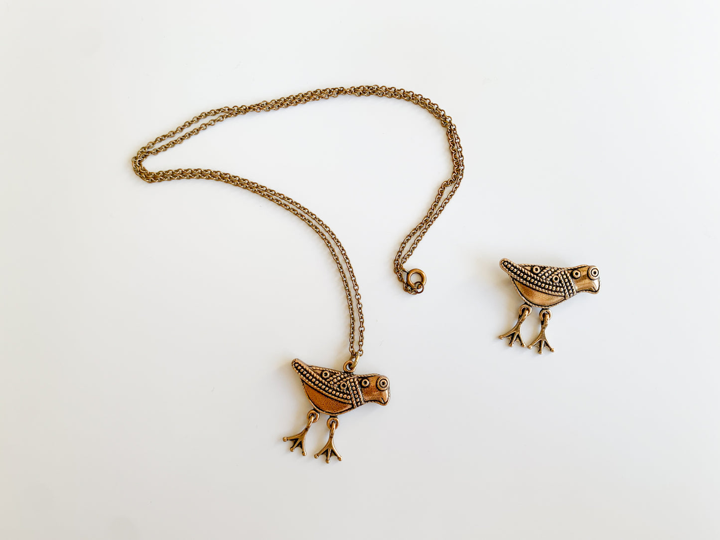 Kalevala Koru, Bronze bird Hattula pendant necklace, Finland