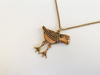 Kalevala Koru, Bronze bird Hattula pendant necklace, Finland