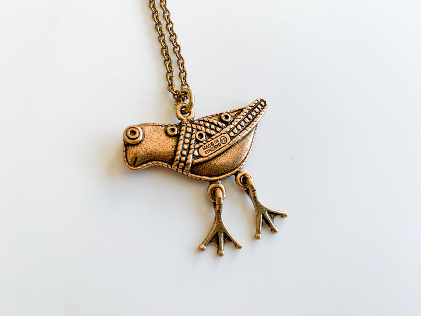 Kalevala Koru, Bronze bird Hattula pendant necklace, Finland