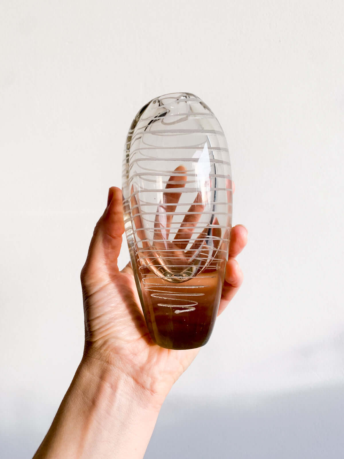 Mikko Helander Filigree Art Glass Vase | Humppila Finland, 1960s