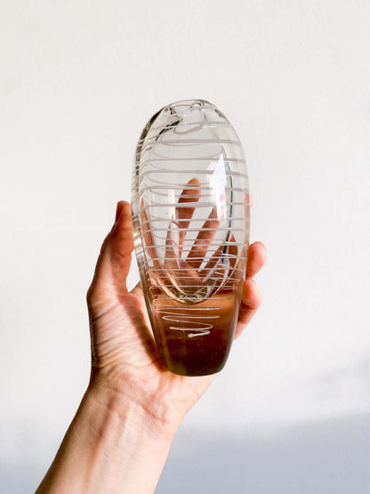 Mikko Helander Filigree Art Glass Vase | Humppila Finland, 1960s