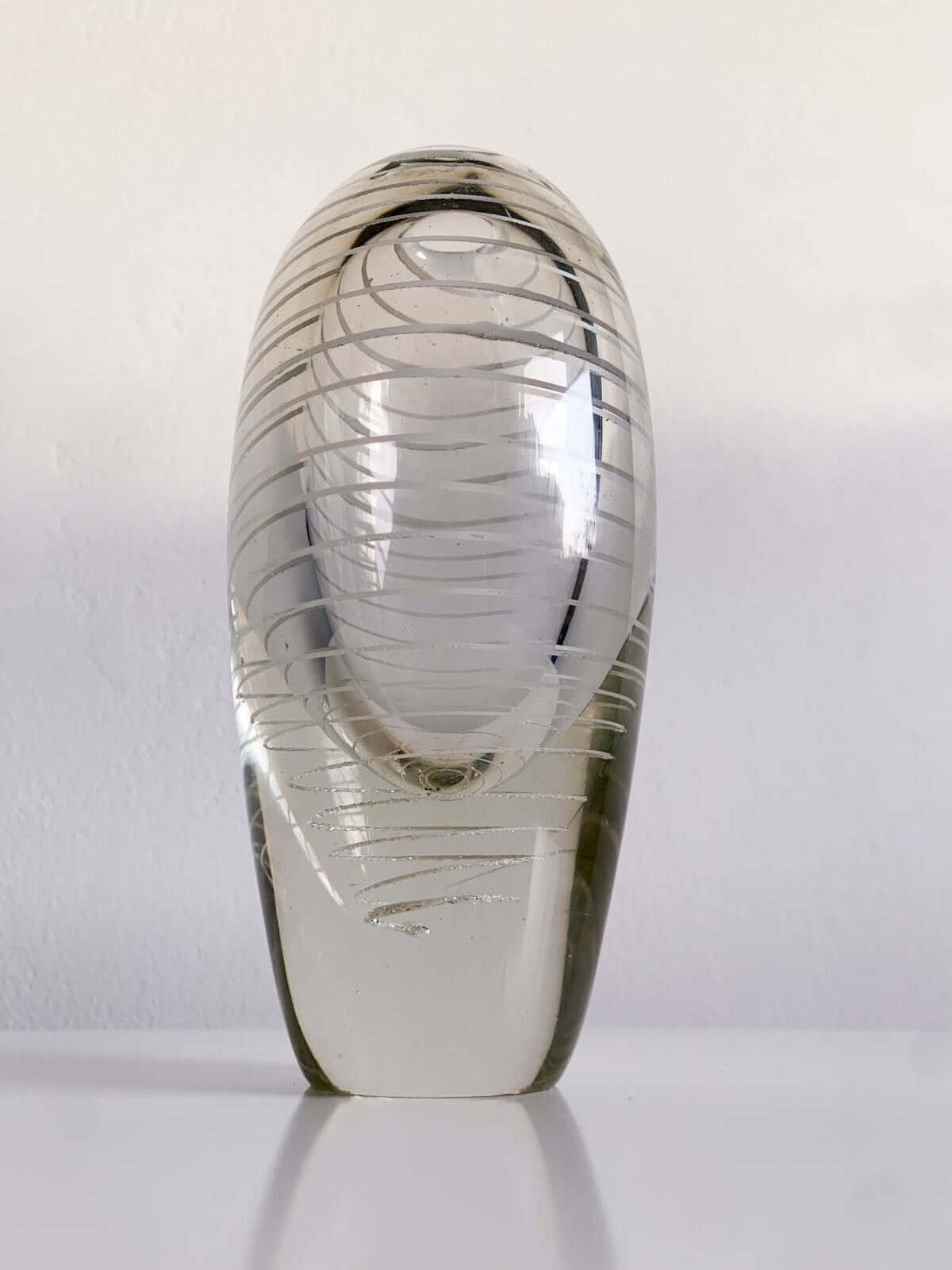 Mikko Helander Filigree Art Glass Vase | Humppila Finland, 1960s