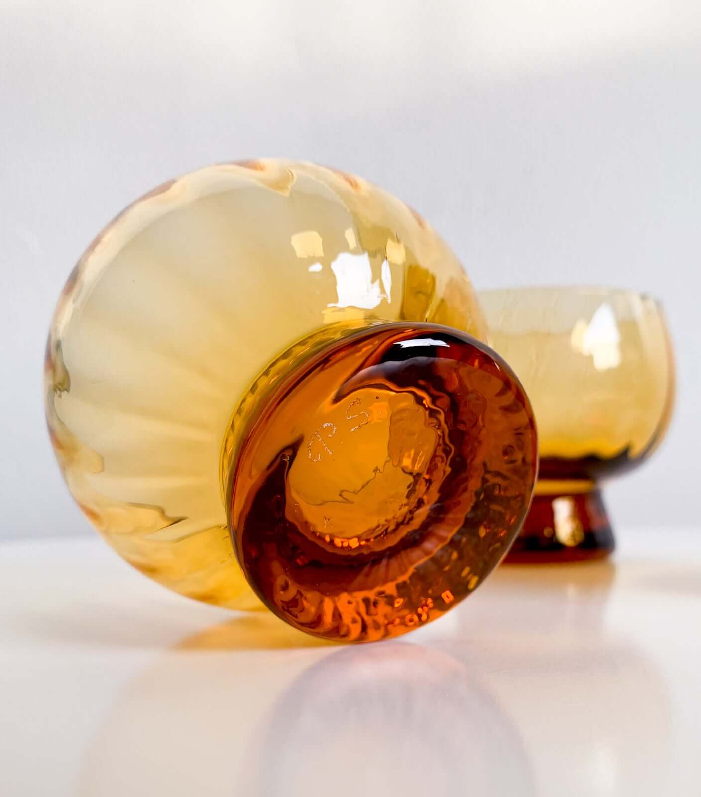 3 Kumela punch brown glasses by Pentti Sarpaneva, Signed