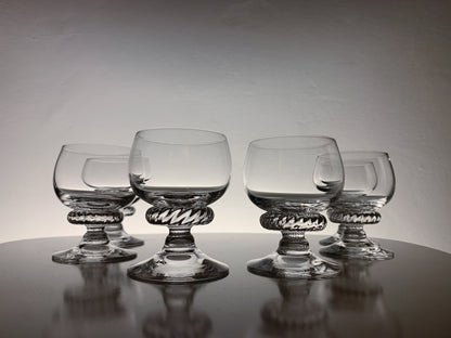 Vintage set of 6 cocktail glasses Monrepos, design Heikki Orvola, Nuutajarvi Finland 1979-80