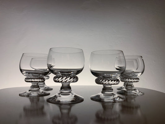 Vintage set of 6 cocktail glasses Monrepos, design Heikki Orvola, Nuutajarvi Finland 1979-80