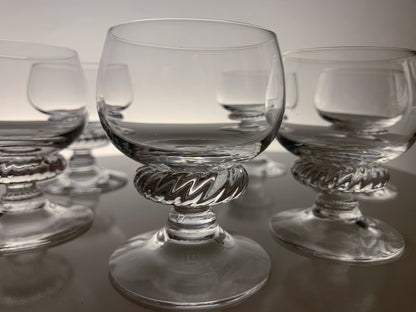 Vintage set of 6 cocktail glasses Monrepos, design Heikki Orvola, Nuutajarvi Finland 1979-80