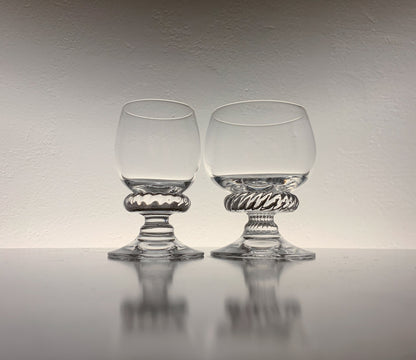 Vintage set of 6 cocktail glasses Monrepos, design Heikki Orvola, Nuutajarvi Finland 1979-80