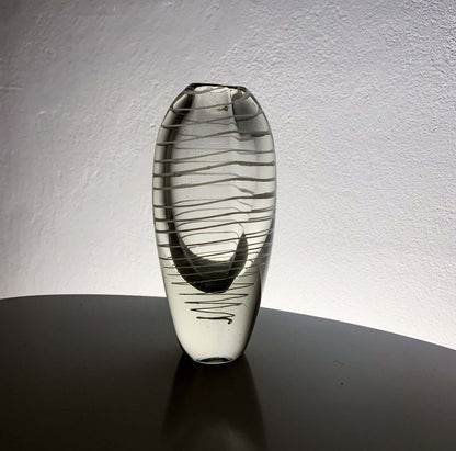 Mikko Helander Filigree Art Glass Vase | Humppila Finland, 1960s