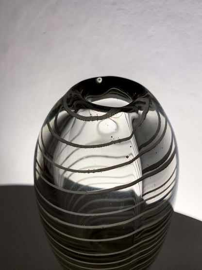 Mikko Helander Filigree Art Glass Vase | Humppila Finland, 1960s