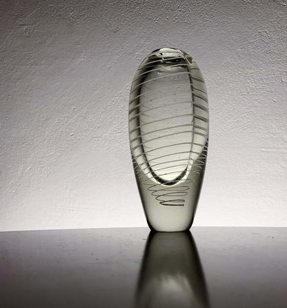 Mikko Helander Filigree Art Glass Vase | Humppila Finland, 1960s