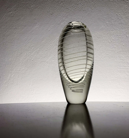 Mikko Helander Filigree Art Glass Vase | Humppila Finland, 1960s