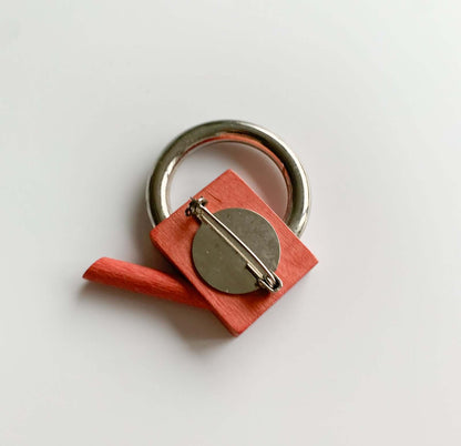 Aarikka Finland | Terracotta Wooden brooch Watering Can