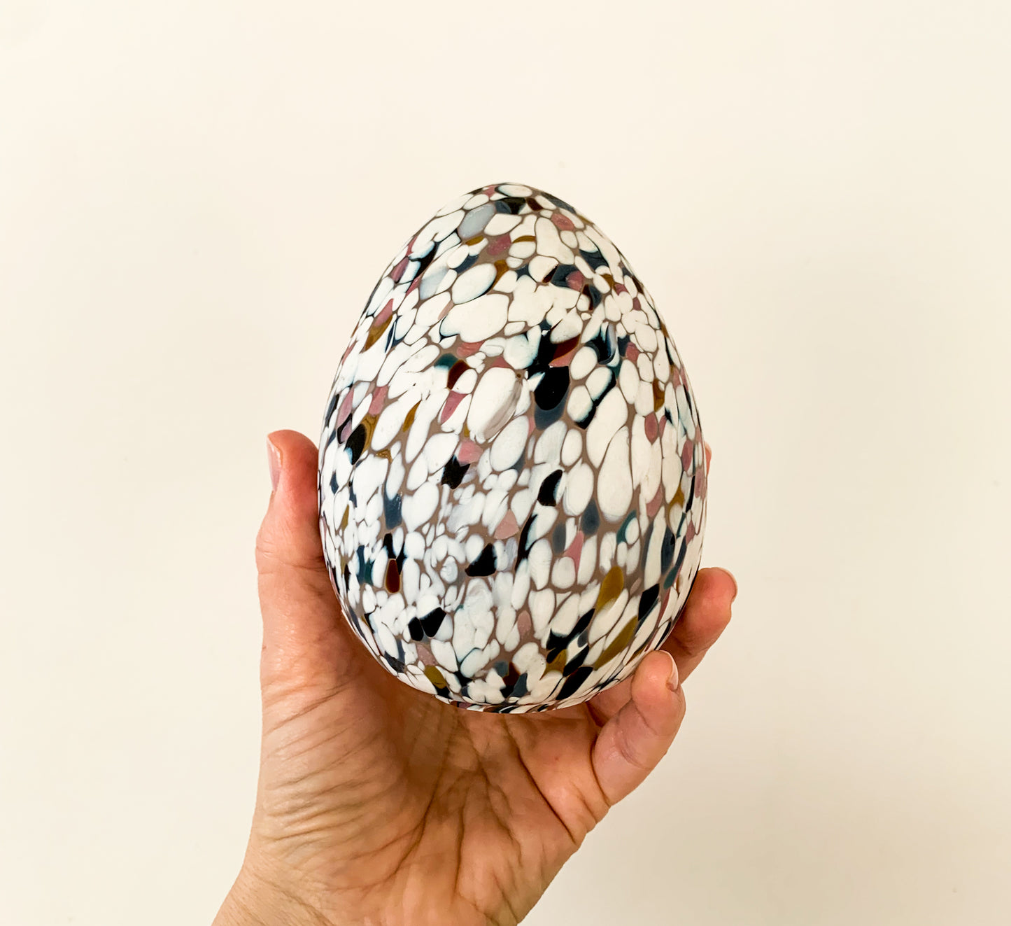 Monica Backström Boda | Art Glass Opaque Egg Sculpture