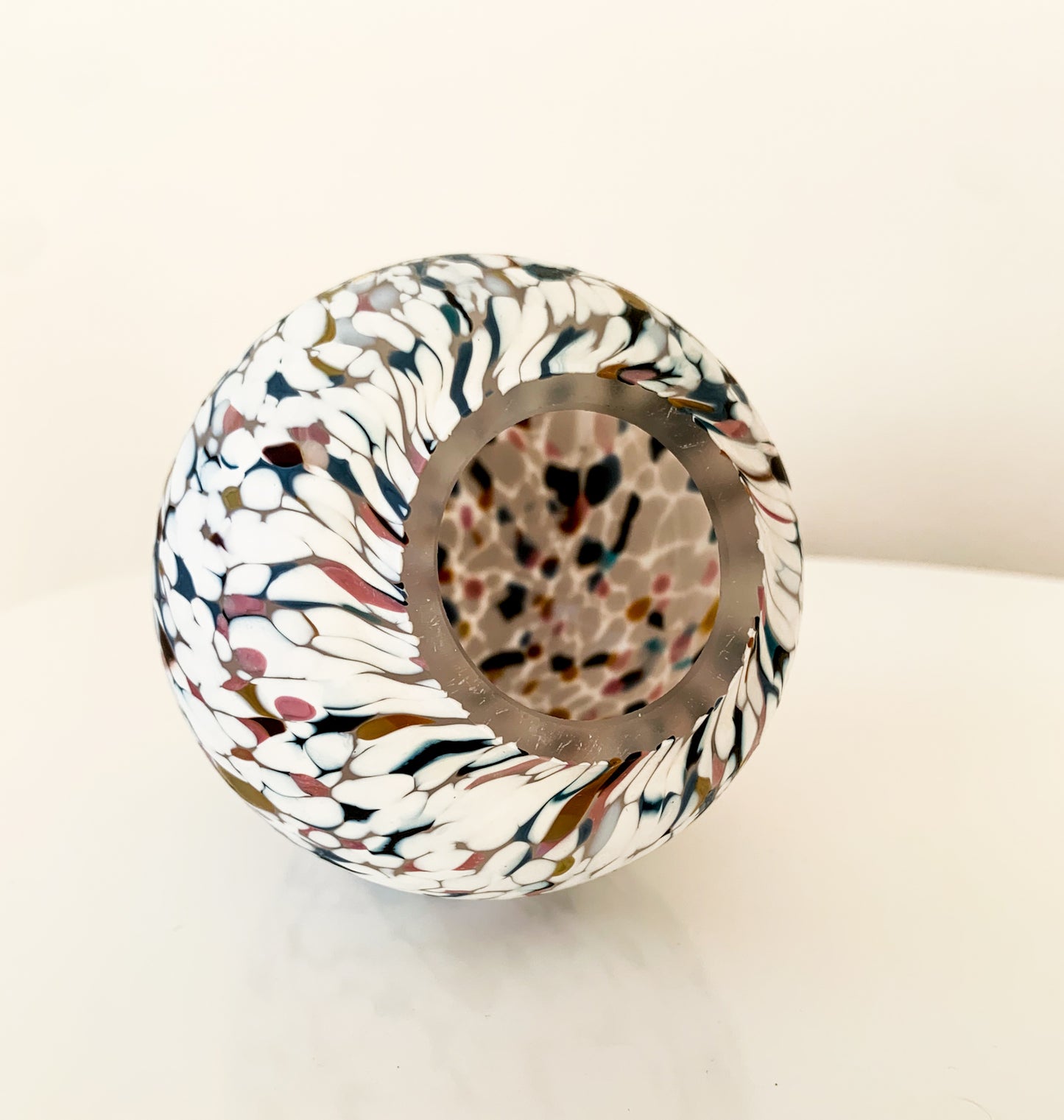 Monica Backström Boda | Art Glass Opaque Egg Sculpture