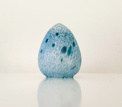 Monica Backström Boda Blue Art Glass Egg, Sweden