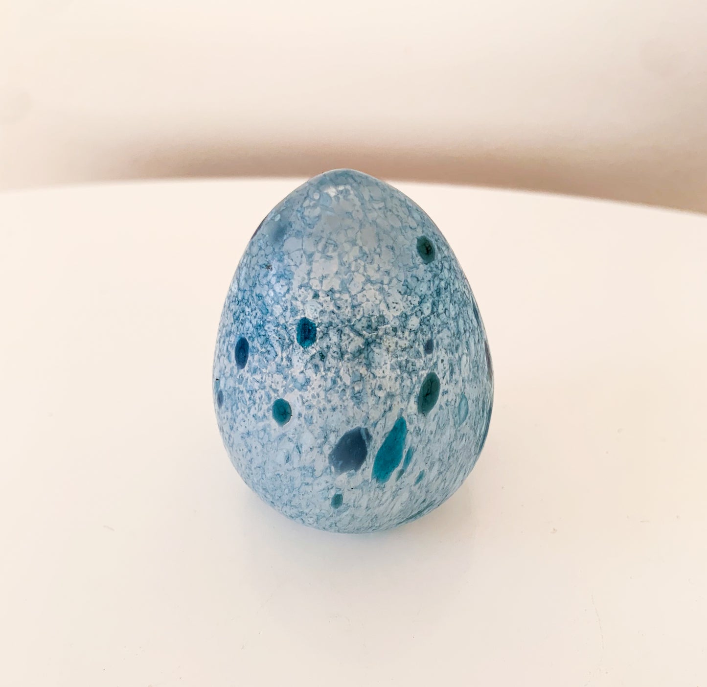 Monica Backström Boda Blue Art Glass Egg, Sweden