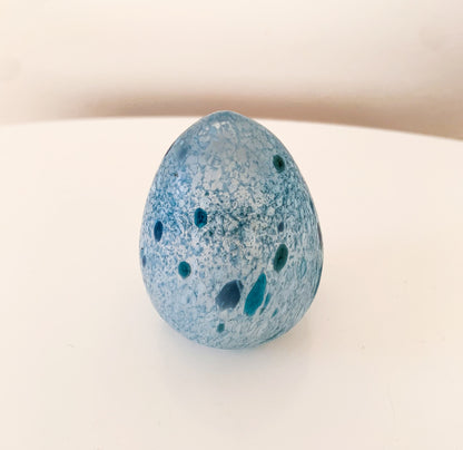 Monica Backström Boda Blue Art Glass Egg, Sweden