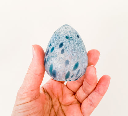Monica Backström Boda Blue Art Glass Egg, Sweden