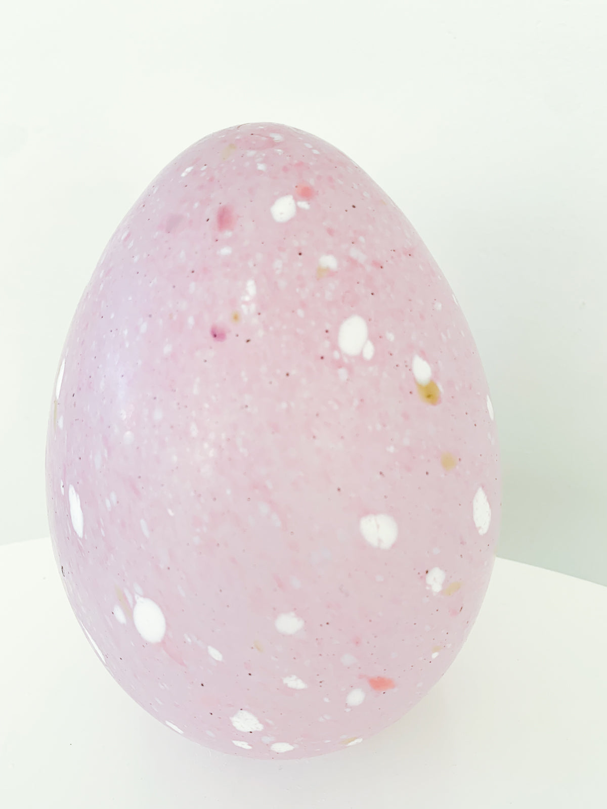 Monica Backström Milky Pink Art Glass Egg| Large 19 cm