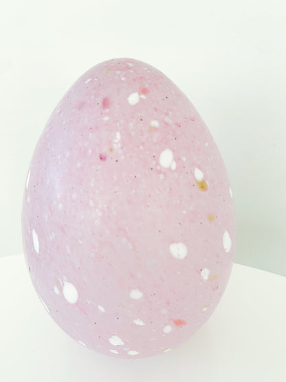 Monica Backström Milky Pink Art Glass Egg| Large 19 cm
