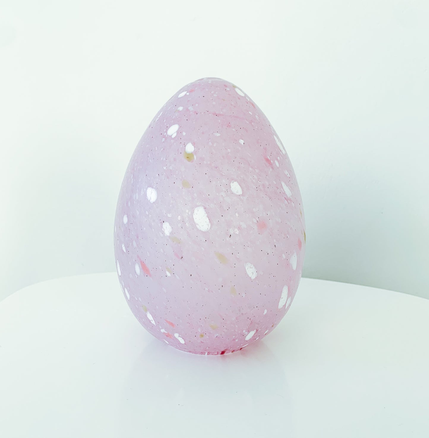 Monica Backström Milky Pink Art Glass Egg| Large 19 cm
