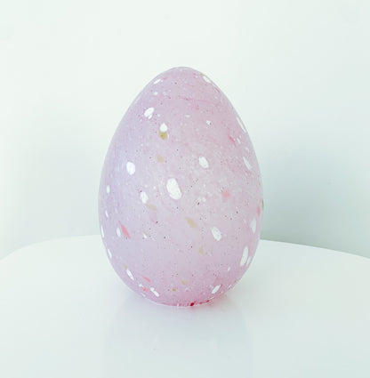Monica Backström Milky Pink Art Glass Egg| Large 19 cm