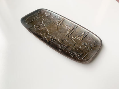 Modernist tray with symbols of Sweden in 1960s. Designer Vera Ferngren