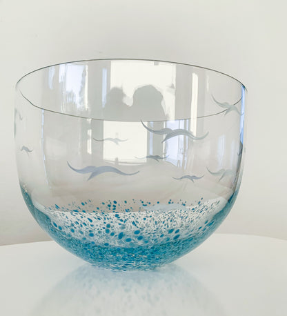 Skagerak Art Glass Large Serving Bowl, Sweden