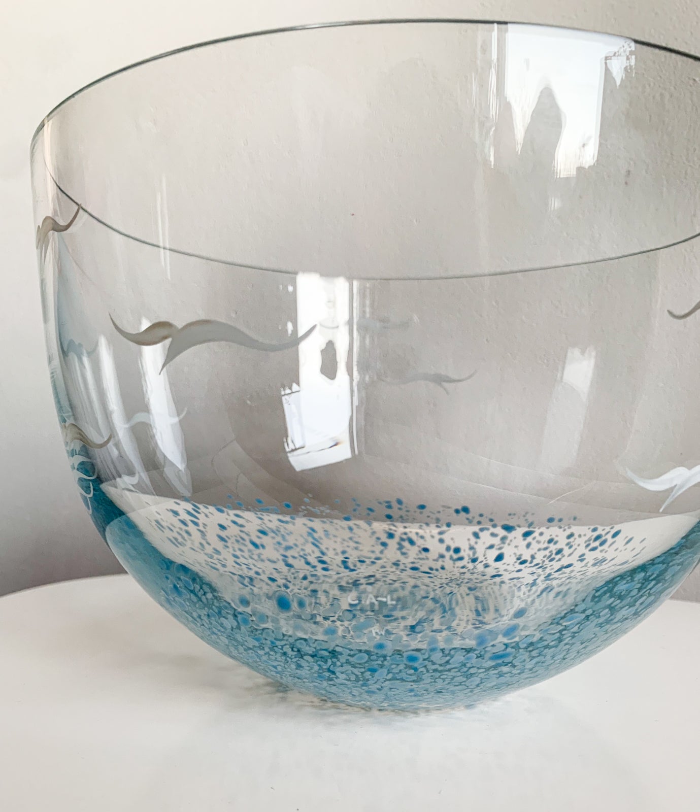 Skagerak Art Glass Large Serving Bowl, Sweden
