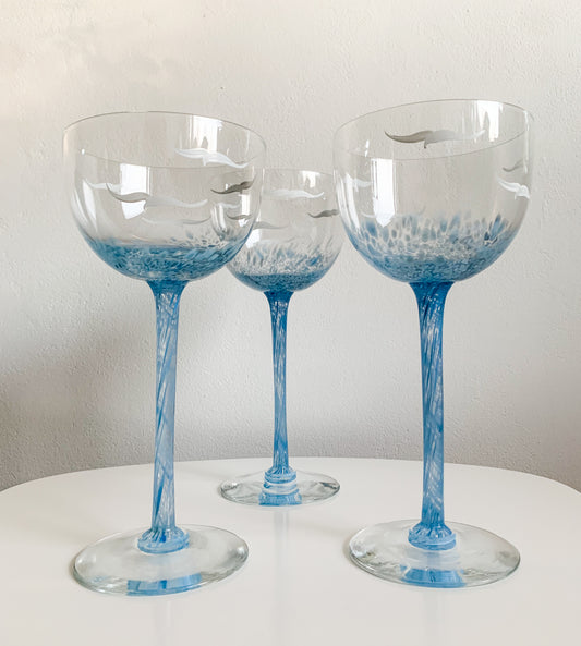 3 of Skagerak Crystal Wine Glasses | Lindshammar Sweden