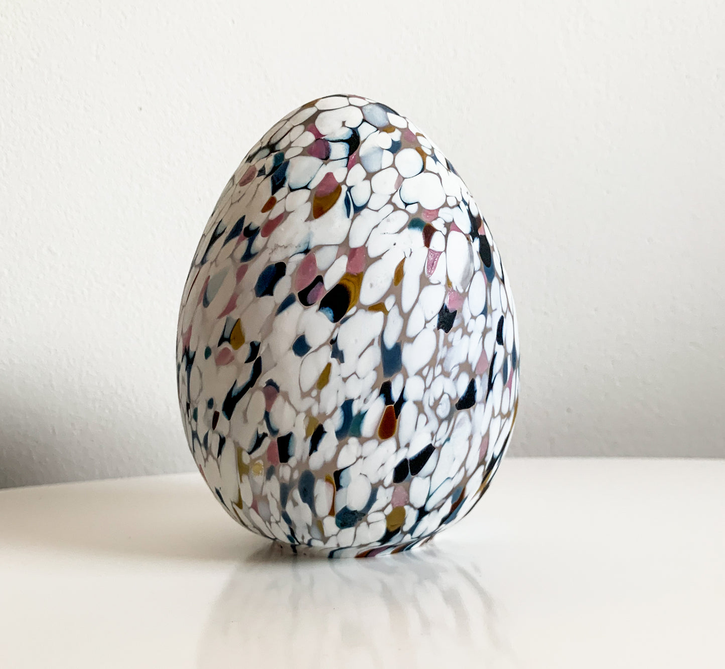 Monica Backström Boda | Art Glass Opaque Egg Sculpture