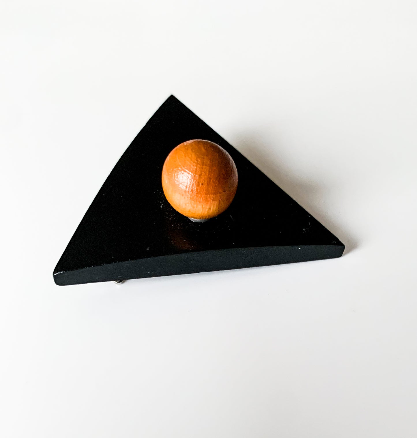 Aarikka Finland | Black Triangle Wooden Brooch