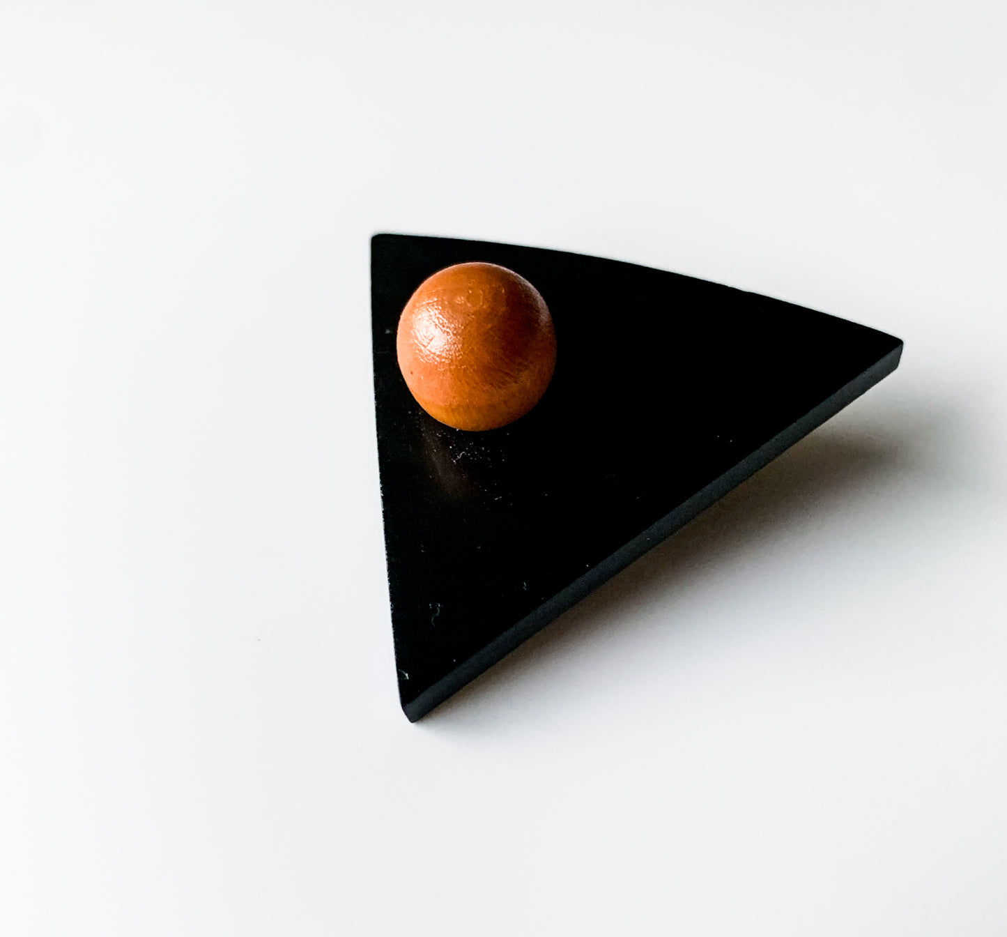 Aarikka Finland | Black Triangle Wooden Brooch