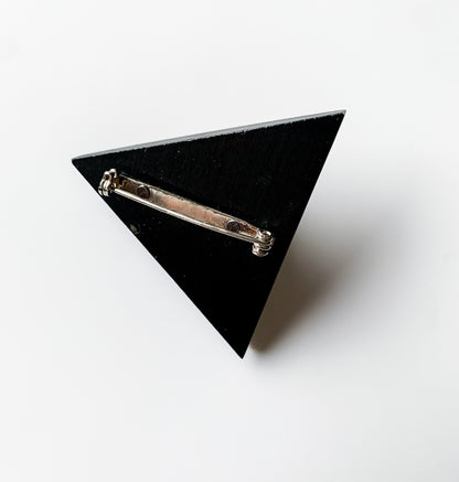 Aarikka Finland | Black Triangle Wooden Brooch