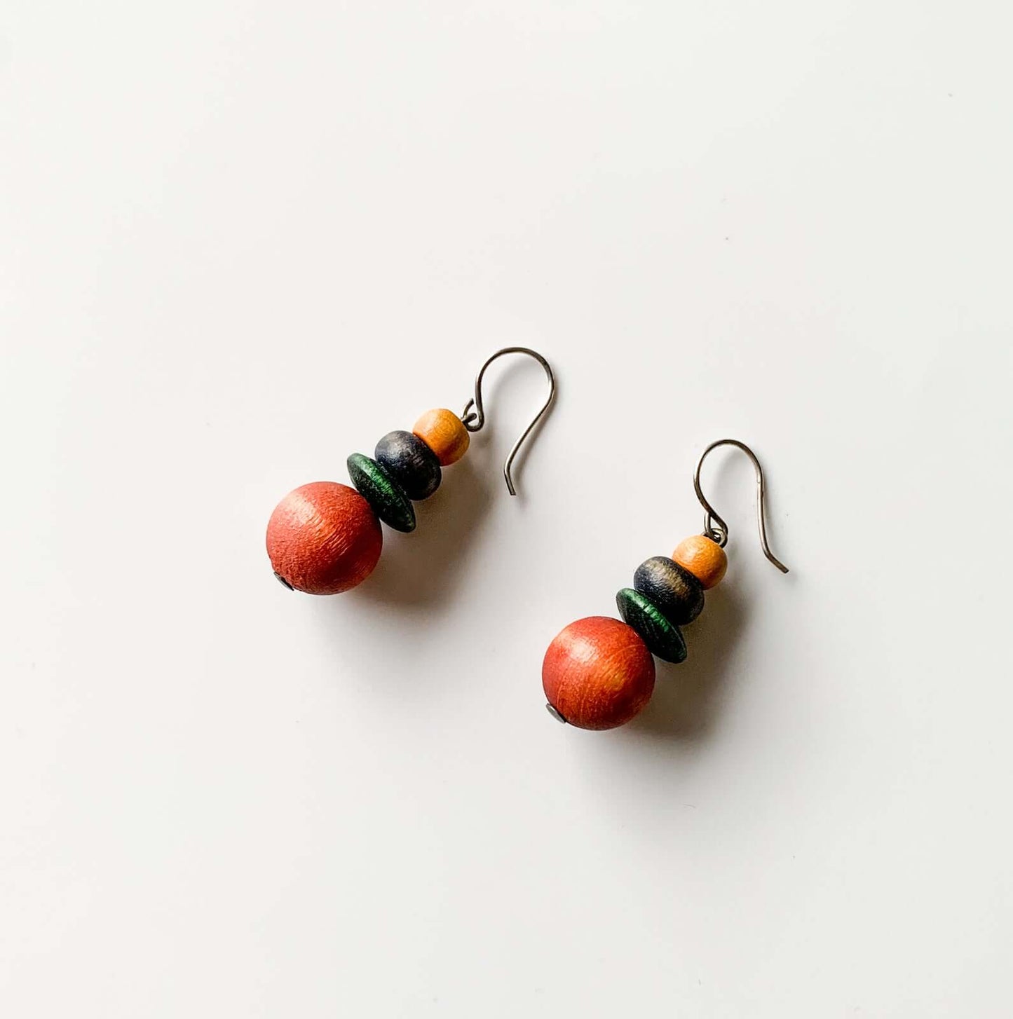 Aarikka Finland | “Forest Berries” Multicolored Wooden Earrings